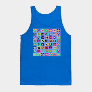 Childs Alphabet Quilt  - Blue Tank Top